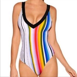 Rachel Roy rainbow one piece swimsuit size 10 NWT